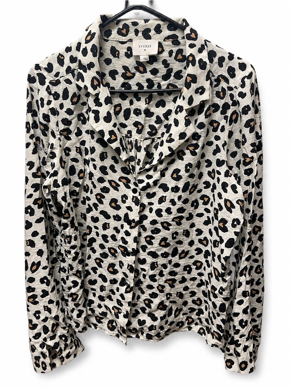 Everly Cream Leopard Print Button-Down Blouse